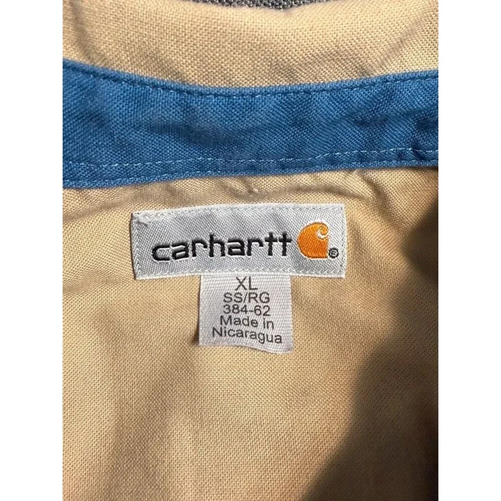 Vintage Carhartt Tradesman Canvas Work Shirt - Beige (Size XL)